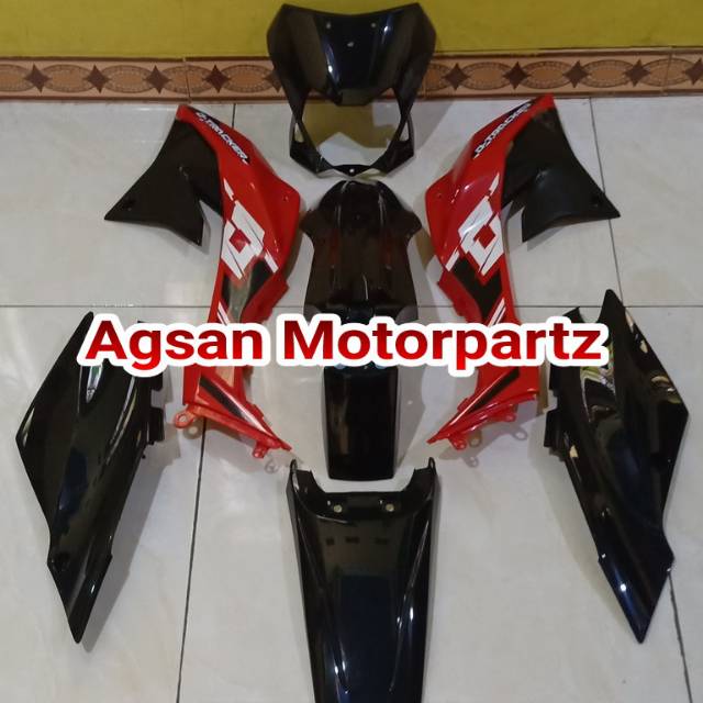 Jual Full Cover Body Klx Dtracker New Hitam Merah Original