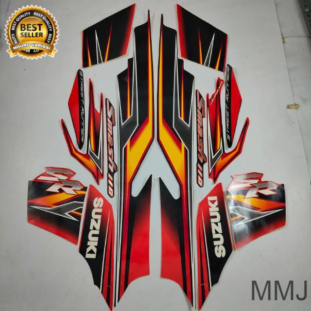 Jual Sticker Striping Suzuki Smash 110 Sr 2008 Hitam Merah Stiker Les