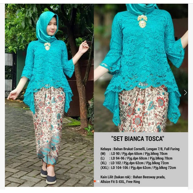 Jual Erdina Stelan Batik In Kebaya Abaya Dan Rok Lilit L L Shopee