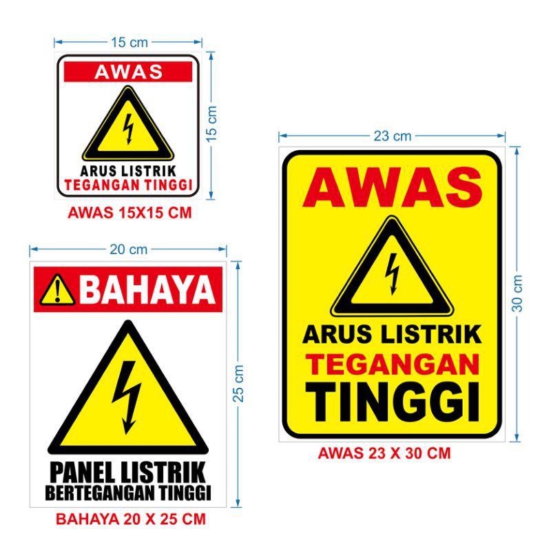 Jual STIKER AWAS BAHAYA LISTRIK BER TEGANGAN TINGGI PANEL LISTRIK BERTEGANGAN TINGGI Shopee