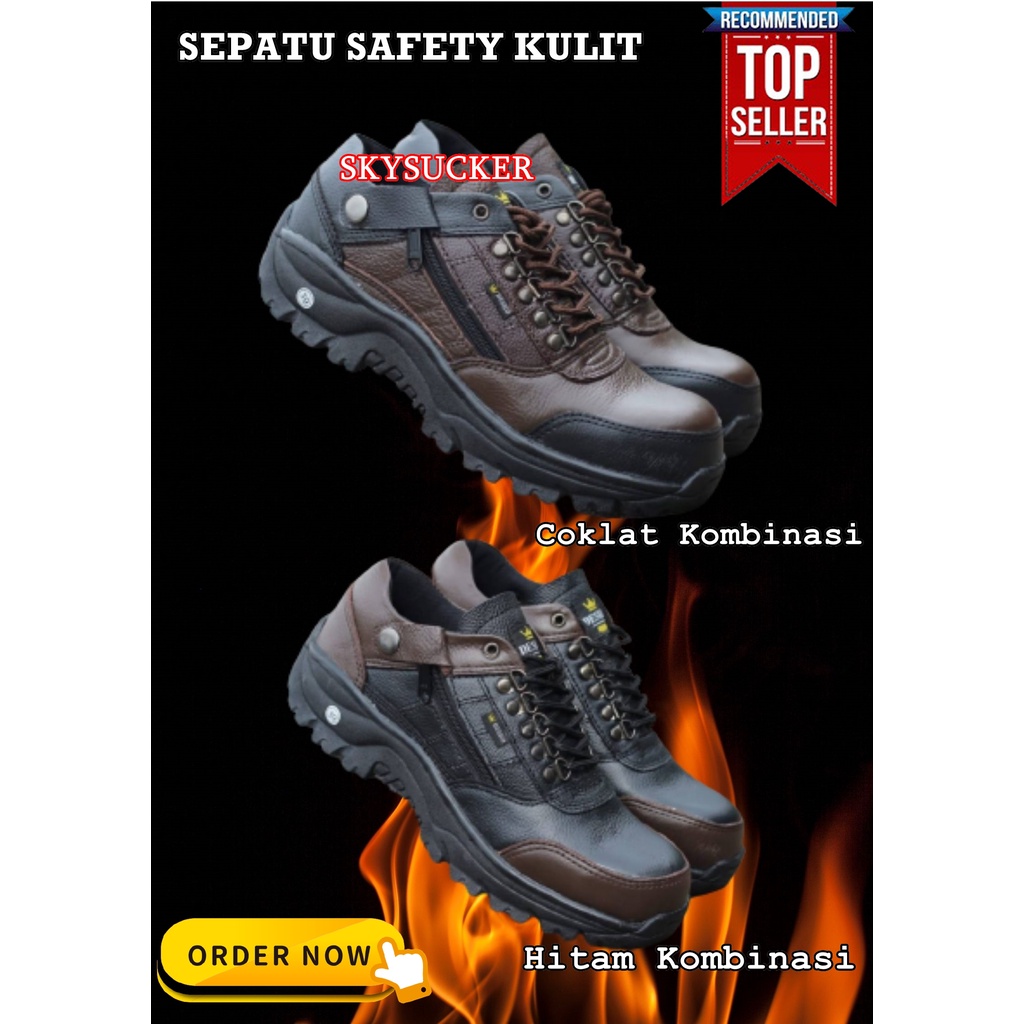 Jual Sepatu Safety Boots Pria Safety Shoes Cowok Touring Tracking Ujung