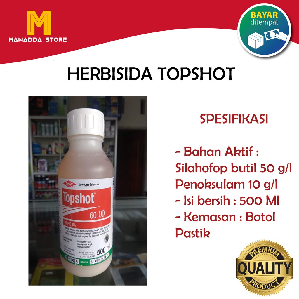 Jual Herbisida Selektif Tanaman Padi Topshot 60 OD 500 ML Shopee