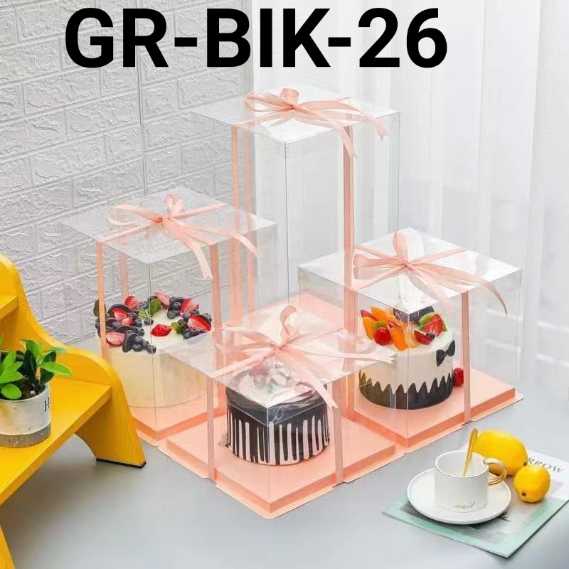 Jual GR BIK 26 Kotak Dus Cake Glass Mika Box Tunangan Kue Transparan