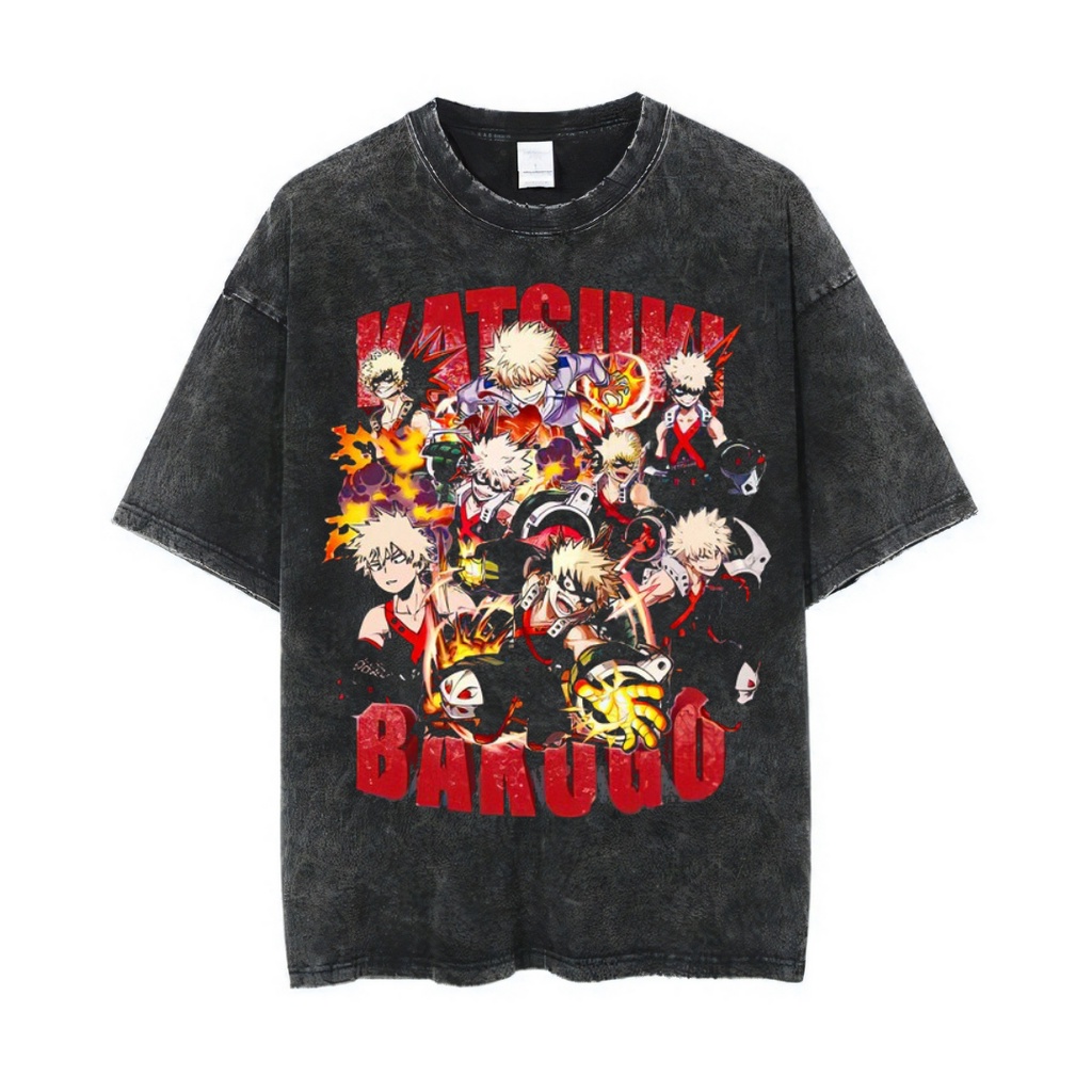 Jual Psycho Crucify Katsuki Bakugo Oversized T Shirt Stone Wash