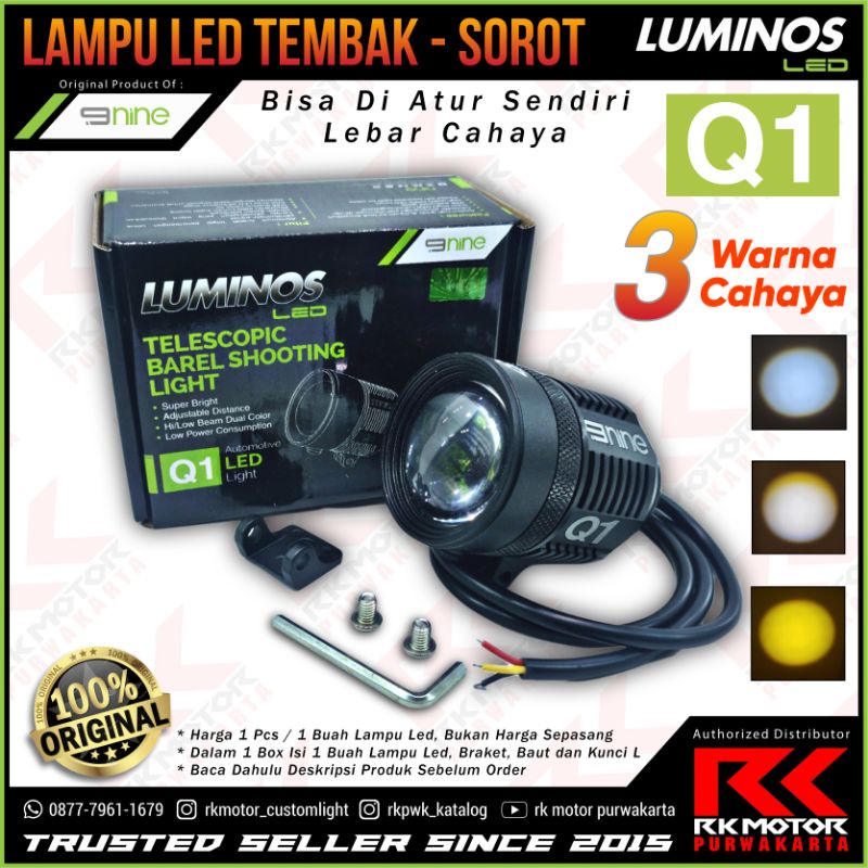 Jual 9nine Luminosled Q1 3 Warna Lampu Sorot Tembak Laser Bisa Disetel