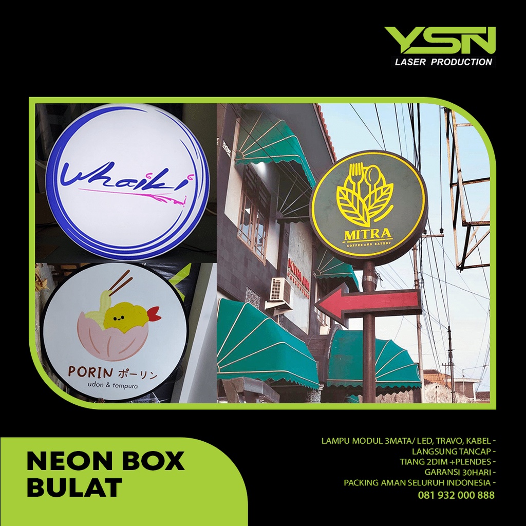 Jual Neon Box Bulat Ukuran 30 50 Mini Dan 60 80 Sedang I Murah I