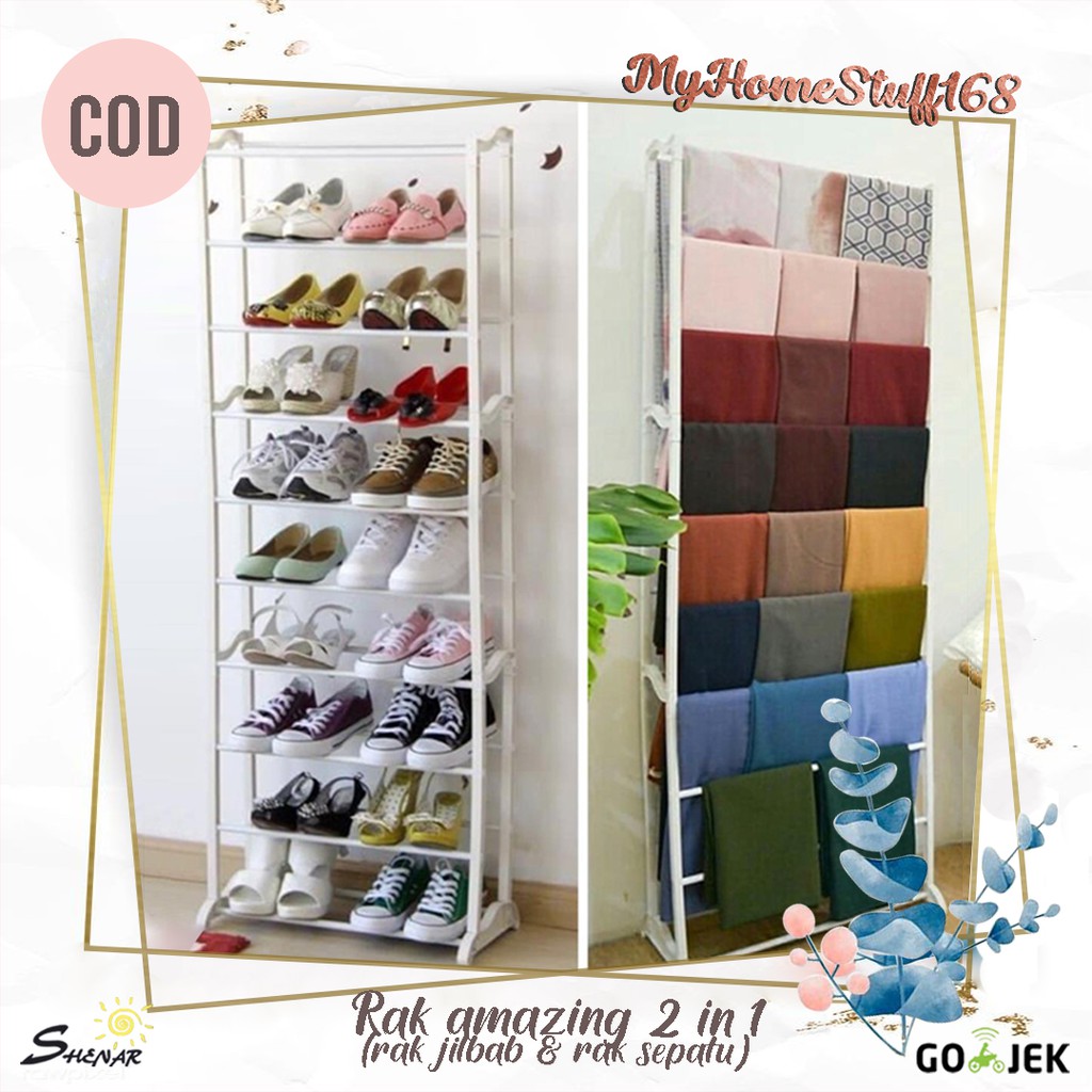 Jual SHENAR Amazing Shoe Rack Rak Sepatu Susun 10 Rak Sepatu Rak