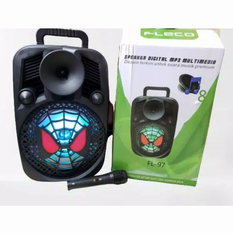 Jual Cod Speaker Bluetooth Fleco Inch Fl Plus Mic Remote Speaker