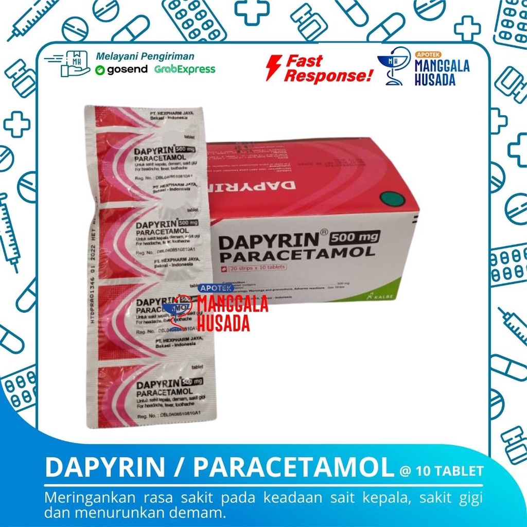 Jual DAPYRIN PARACETAMOL TAB 500 MG PER STRIP 10 TABLET Shopee