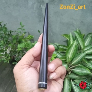 Jual Once Pipa Rokok Kayu Galih Kelor Hitam Motif Lurus 25cm Shopee