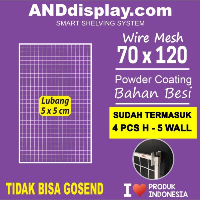 Jual Produk Terbaru Wiremesh 70X120Cm H5 Wall Kawat Ram Dinding