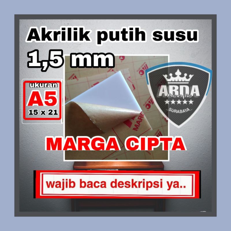 Jual Acrylic Putih Susu A Tebal Mm Akrilik Marga Cipta Shopee