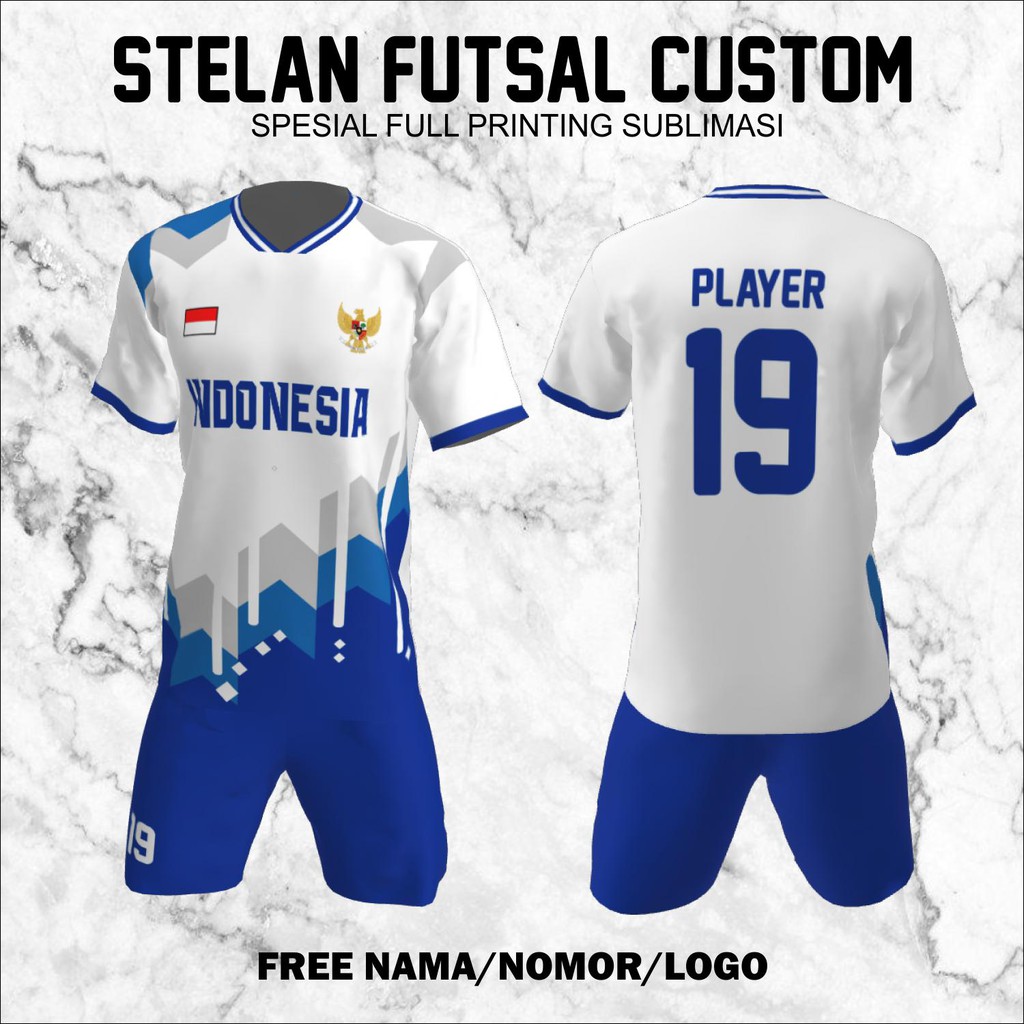 Jual Baju Kaos Jersey Futsal Custom Setelan Full Printing Lengan