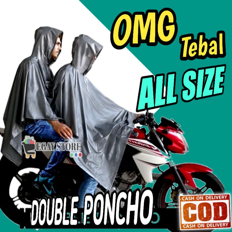 Jual Jas Hujan Double Ponco Besar 2 Kepala Full Body Motor Mantel