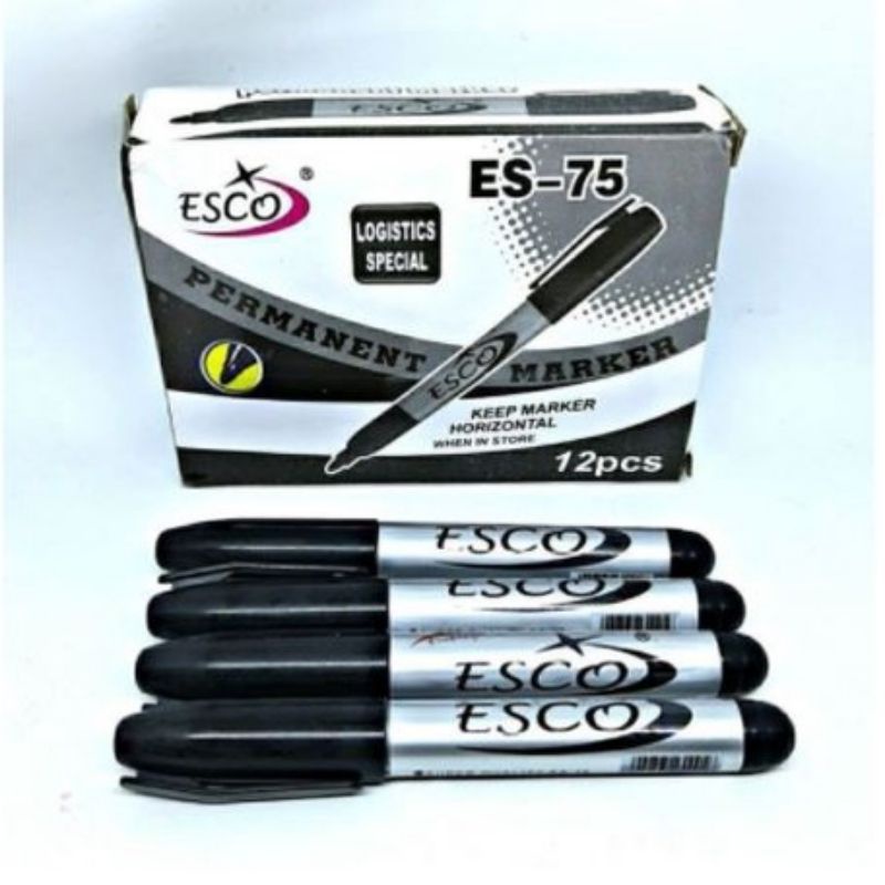 Jual Esco Spidol Permanent Marker Isi Pcs Shopee Indonesia