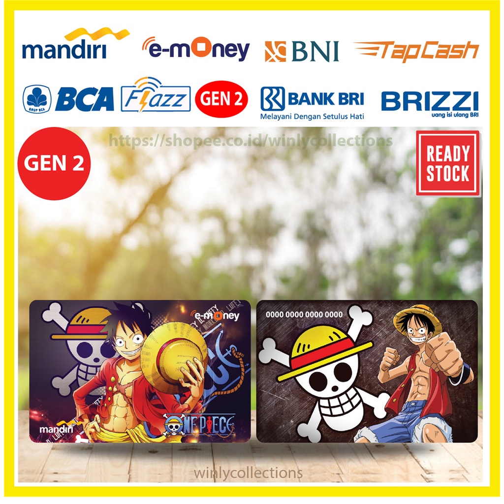 Jual KARTU EMONEY E TOLL ANIME ONE PIECE MONKEY D LUFFY BAJAK LAUT E