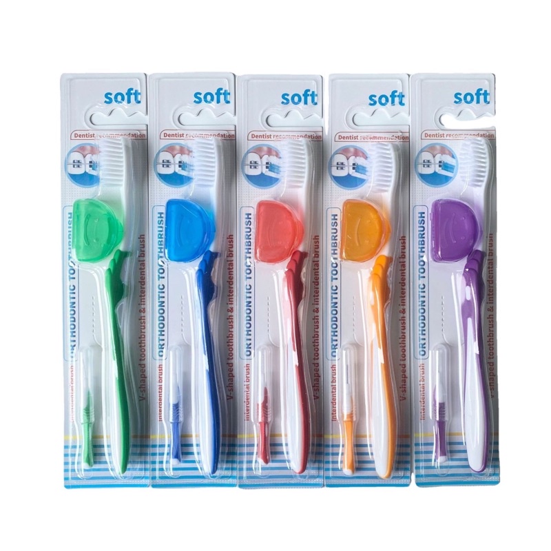 Jual Sikat Gigi Ortho Behel Dengan Tutup BONUS INTERDENTAL BRUSH