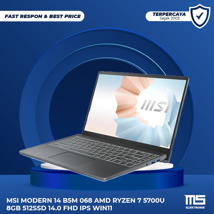 Jual Msi Modern B M Amd Ryzen U Gb Ssd Fhd Ips