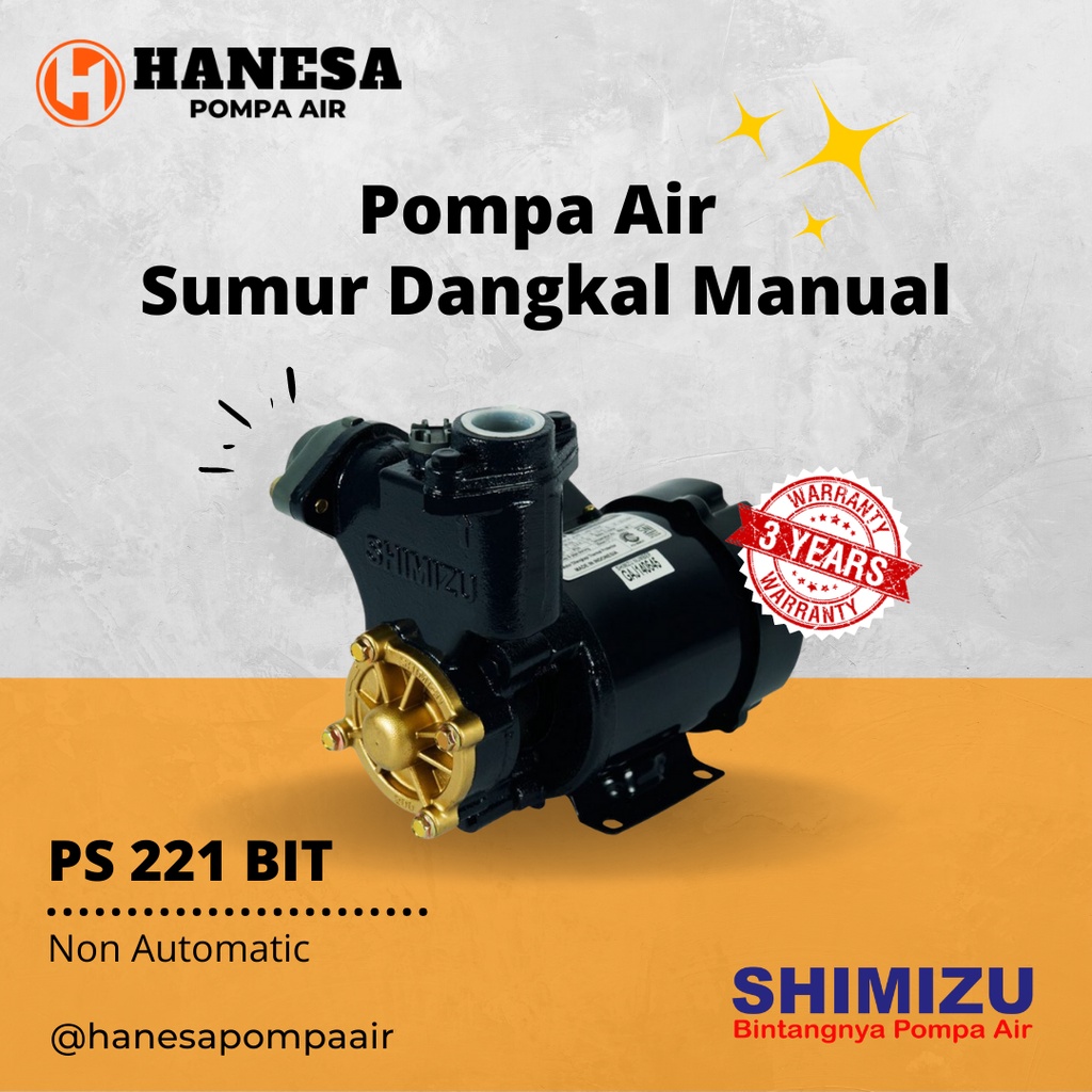 Jual Shimizu PS 221 BIT Pompa Air Sumur Dangkal Non Otomatis Shopee