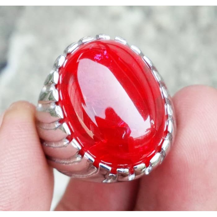 Jual CINCIN BATU AKIK MERAH SIAM PECAH SERIBU FROM BANGKOK Murah