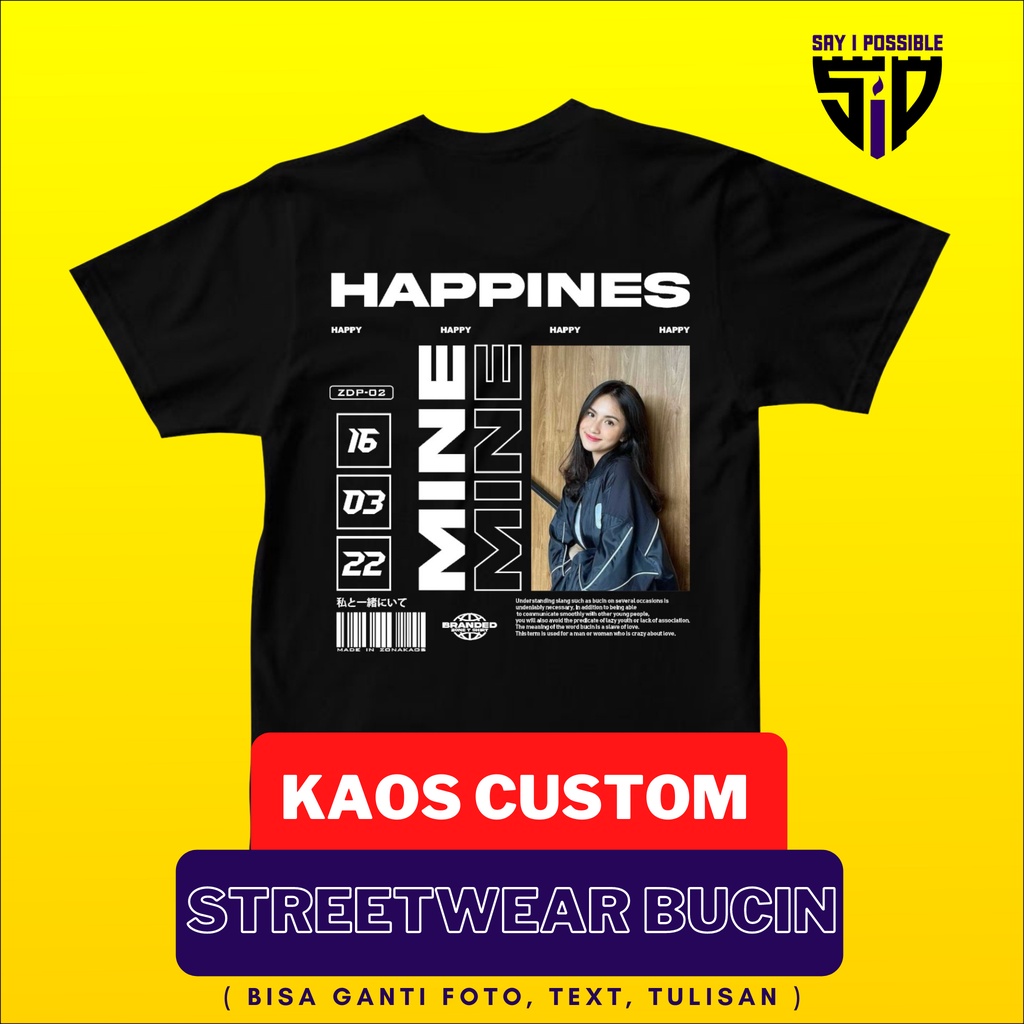 Jual Kaos Custom Foto Bucin Aesthetic Streetwear Bisa Ganti Foto Kamu