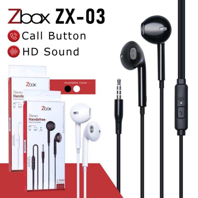 Jual Hanset Headset Earphone HANDSFREE ZBOX ZX03 ZX 03 Atau FLECO FL01P