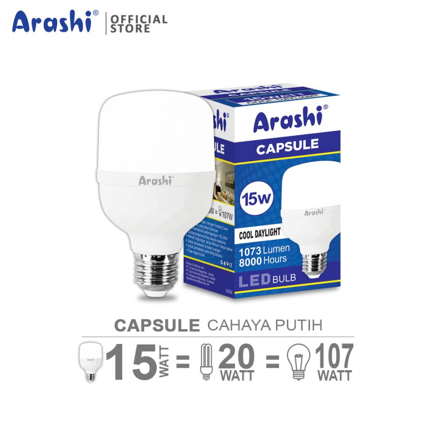 Jual Arashi Lampu Led Capsule Watt Cdl Putih Shopee Indonesia