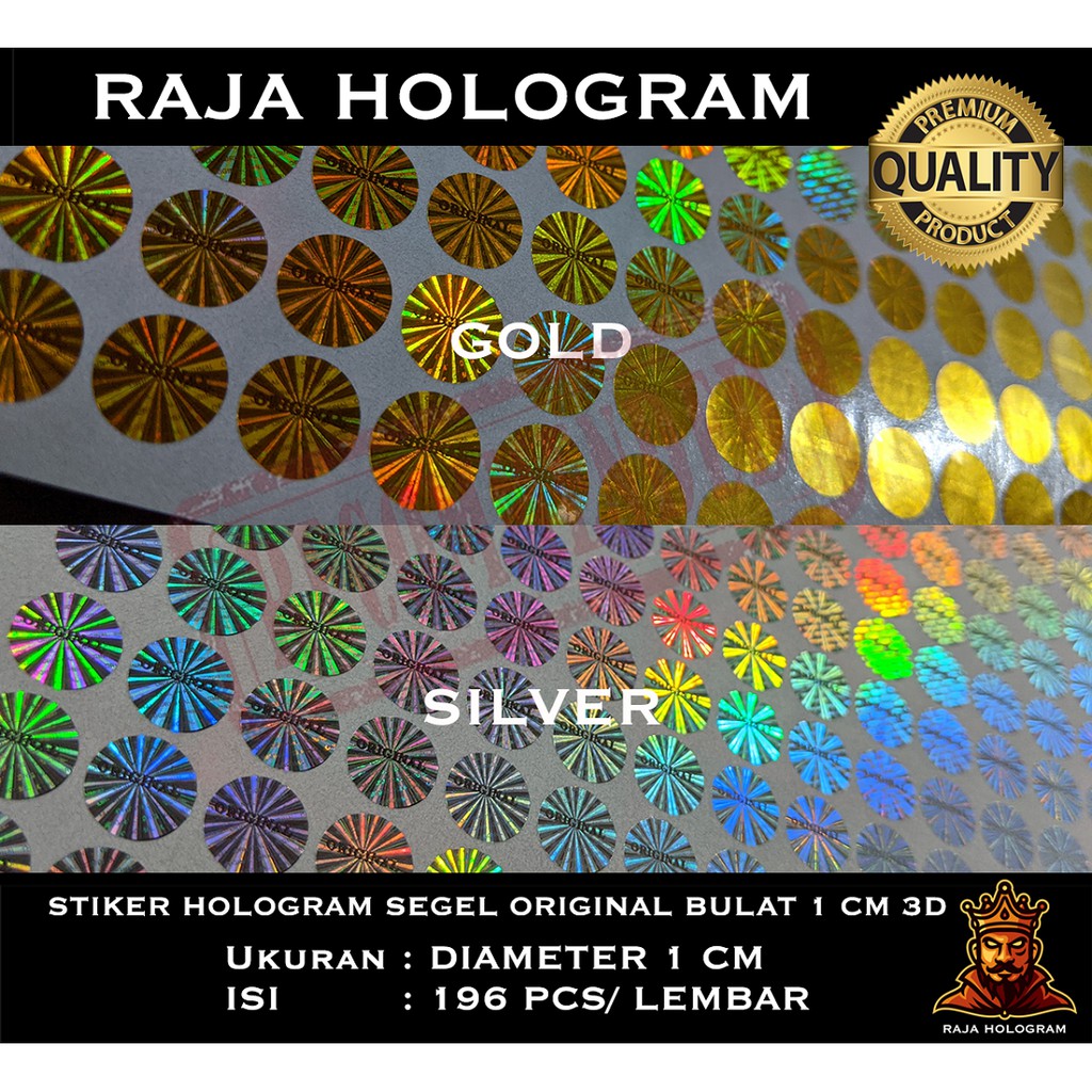 Jual STIKER HOLOGRAM ORIGINAL BULAT 1 CM 3D CETAK STICKER SEGEL LABEL