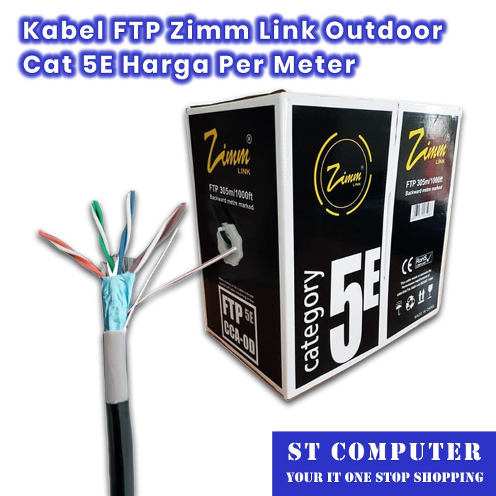 Jual Kabel Ftp Zimm Link Outdoor Cat E Harga Per Meter Shopee Indonesia