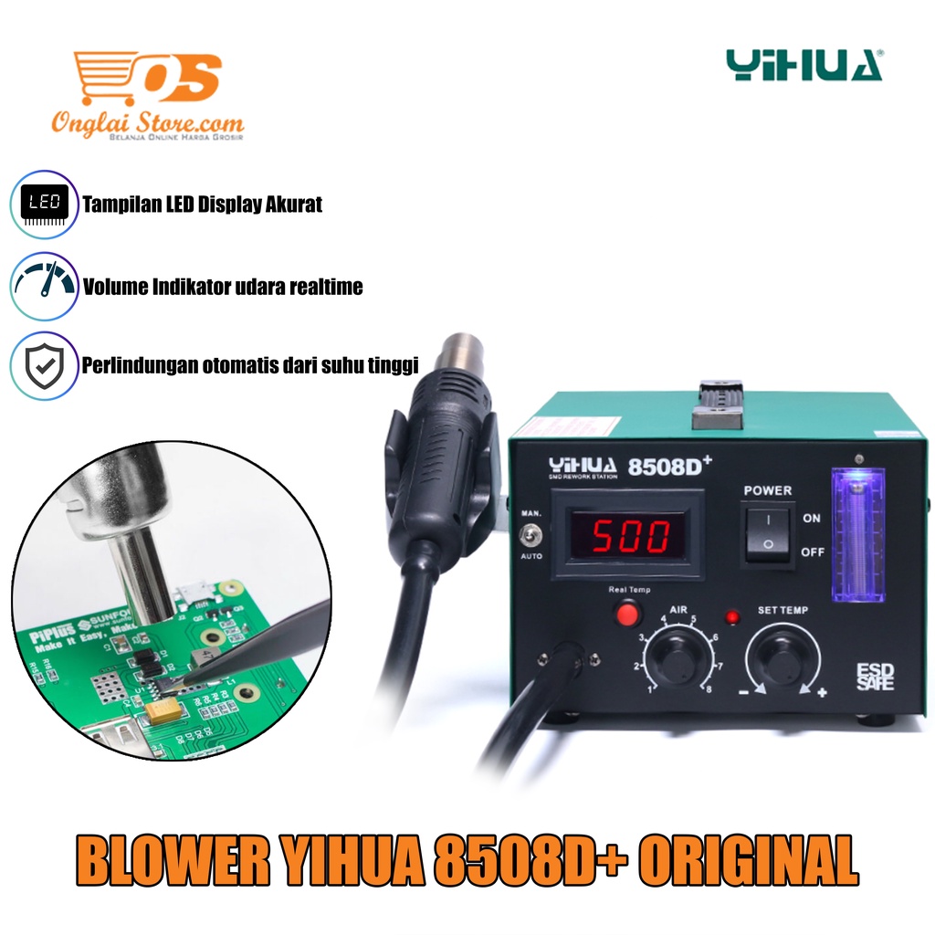 Jual Blower Hp Solder Uap Yihua D Hot Gun Smd Rework Digital