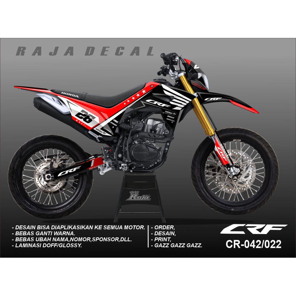 Jual Decal Stiker Honda Crf Supermoto Grafis Code Cr Shopee Indonesia