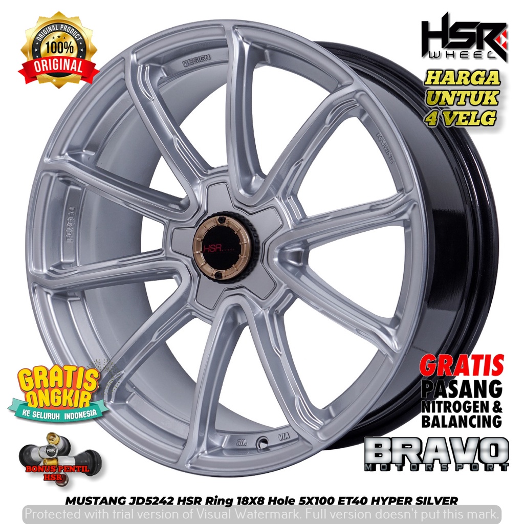 Jual Velg Mobil Ring Hsr Mustang R Pcd X For Audi Ft Vw