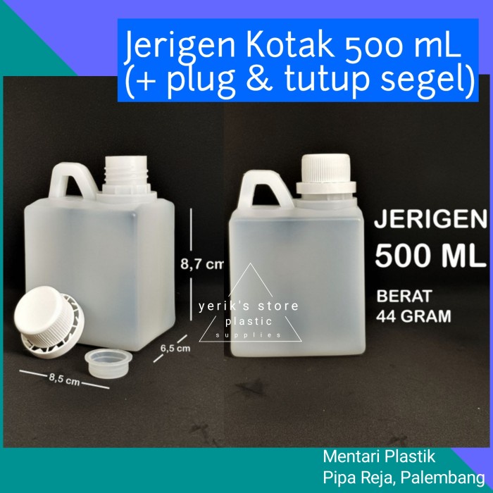 Jual Jerigen Kotak Hdpe Ml Dengan Plug Tutup Segel Shopee Indonesia