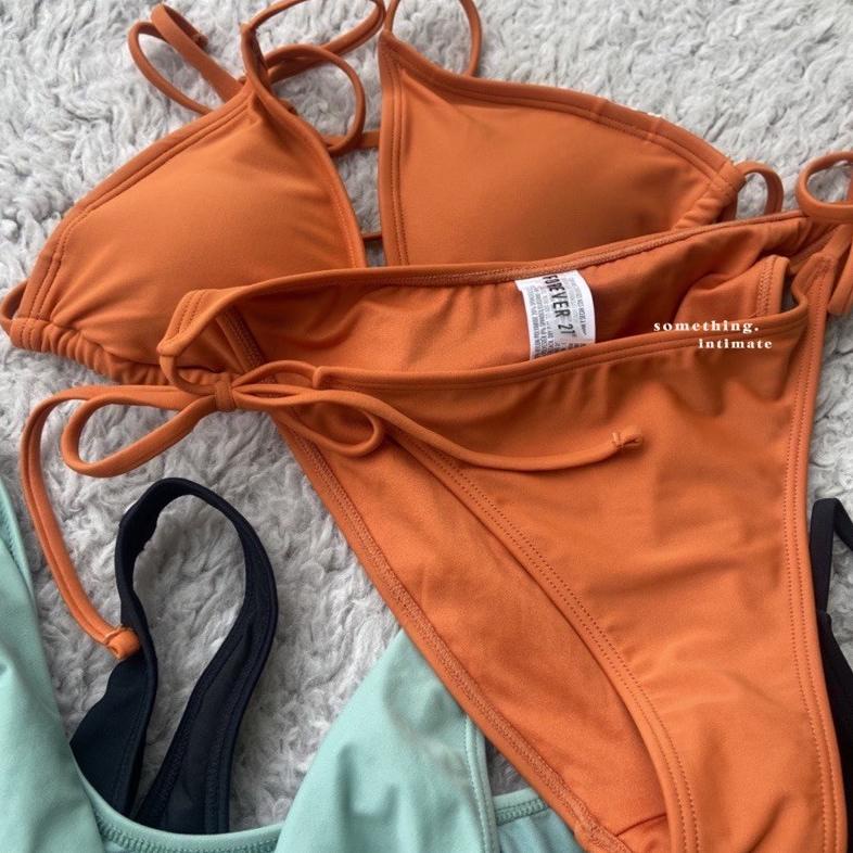 Jual One Set Forever Triangle Halter Bikini Swimsuit Black Brick