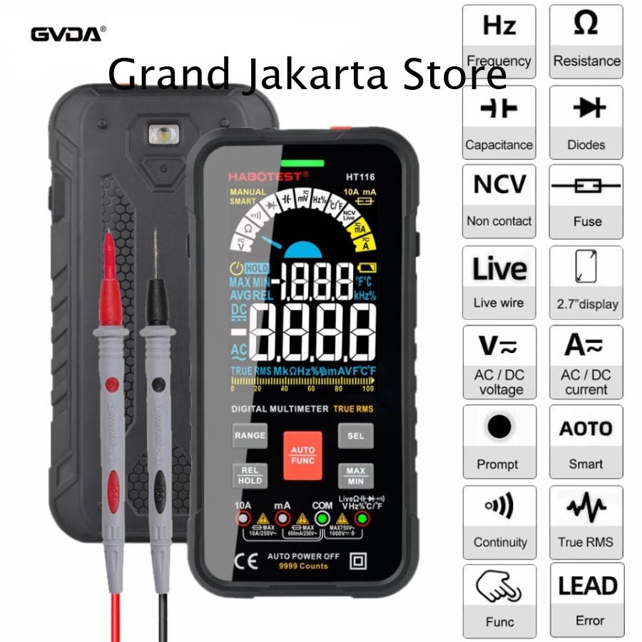 Jual Smart Multimeter Gvda Gd Digital True Rms Ac Dc Gd