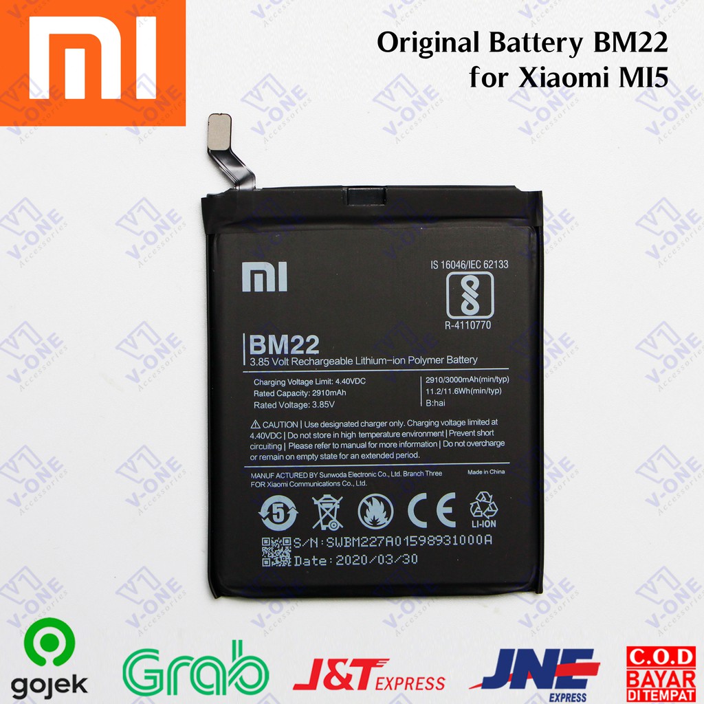 Jual PPL BATERAI BATTERY ORIGINAL XIAOMI BM22 XIAOMI MI5 2910mAh