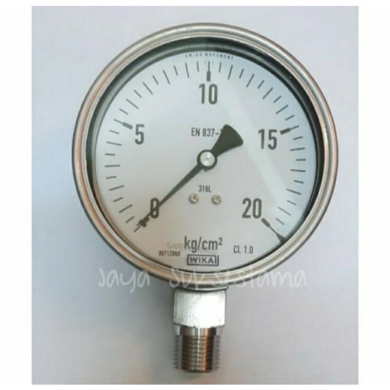 Jual Pressure Gauge Raket Full Stainless Wika Bar Dia Inch