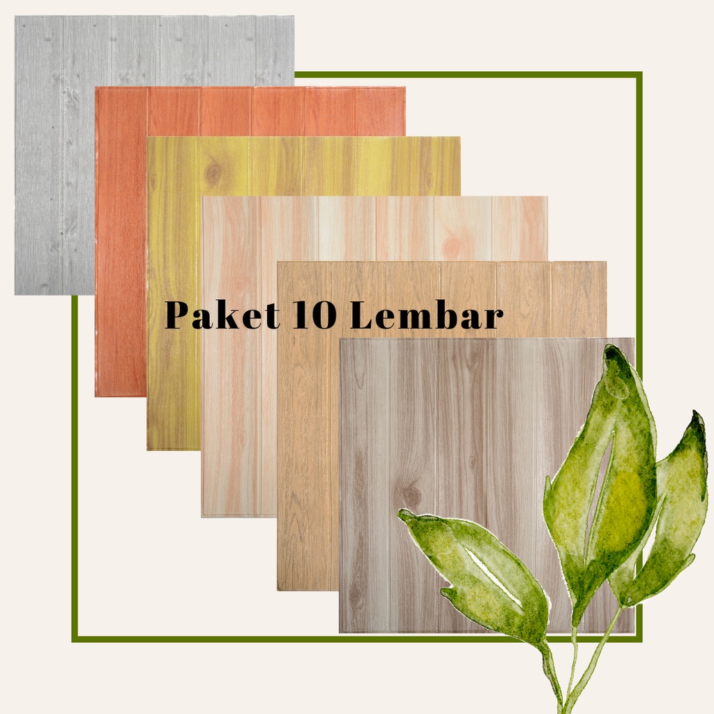 Jual Cod Paket Lembar Wallpaper Dingding D Foam Bermotif Kayu