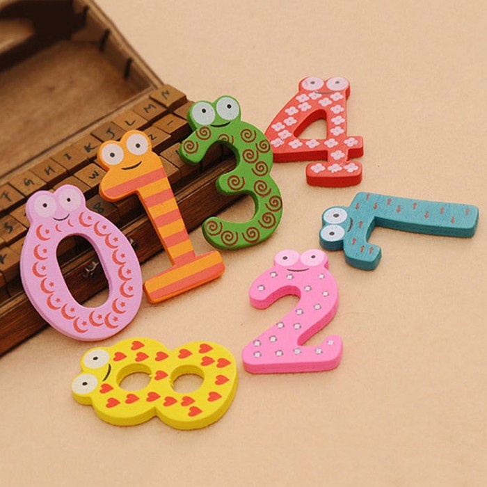 Jual Magnetic Letter Number Mainan Magnet Kulkas Kayu Huruf Alfabet