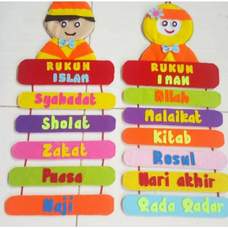 Jual HANGING WALL HIASAN DINDING RUKUN ISLAM RUKUN IMAN PRAKARYA