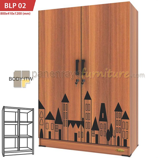 Jual Lemari Pakaian Lemari Baju Pintu Romaro Blp Italian Walnut