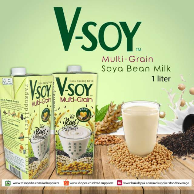 Jual Vsoy Soya Bean Milk Multi Grain 1Liter Shopee Indonesia