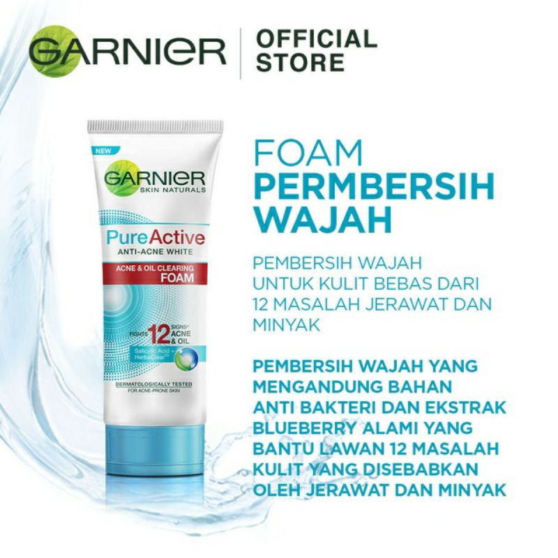 Jual Garnier Pure Active Acne Oil Clearing Foam Skin Care Pembersih