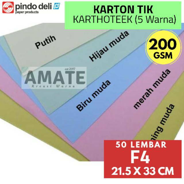 Jual Lembar Kertas Karton Tik G F Warna Khartoteek Cover Buku