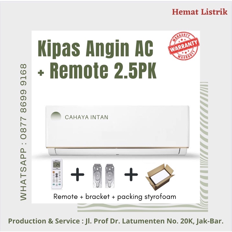 Jual Kipas Angin Model AC 2 5 PK Remote Polos Karakter Shopee Indonesia