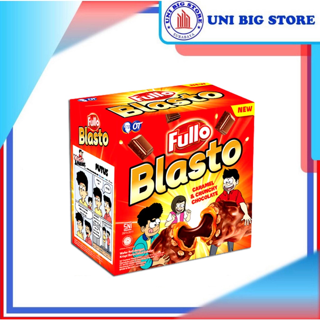 Jual Fullo Blasto Caramel Crunchy Chocolate Krispi Salut Coklat 16 Pcs