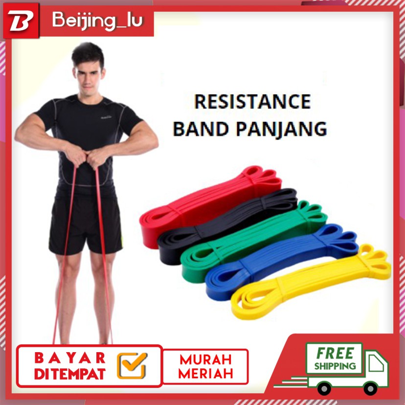 Jual Resistance Band Panjang Power Band Karet Fitness Gym Yoga