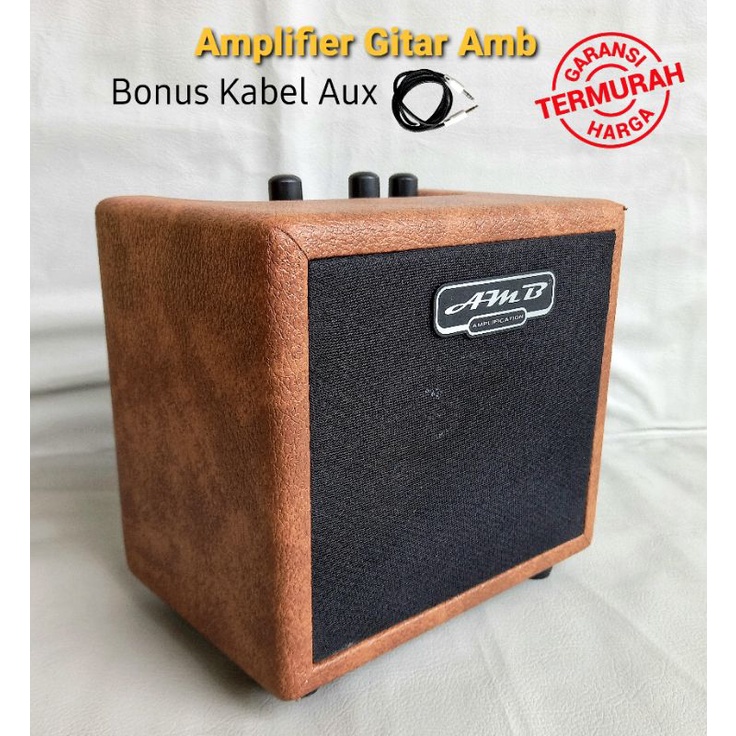 Jual Ampli Gitar Amb 4 Inc Mini Distorsi 2 Input Bonus Kabel Aux