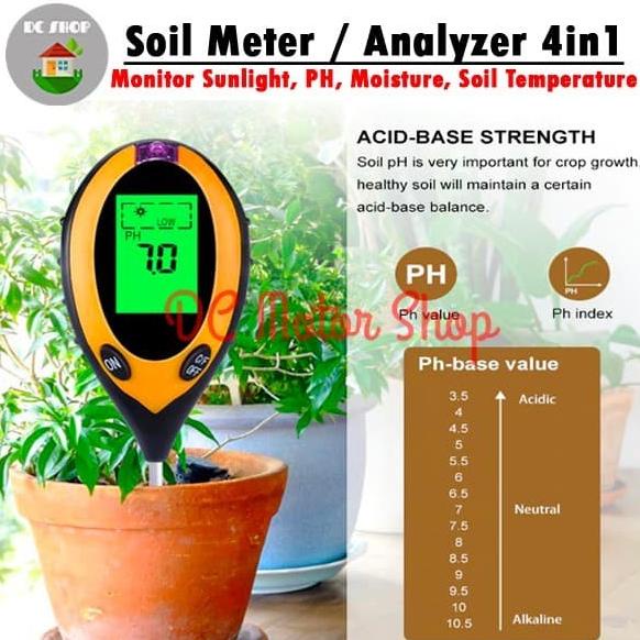 Jual Digital Soil Analyzer Tester Meter Alat Ukur PH Tanah 4in1 4