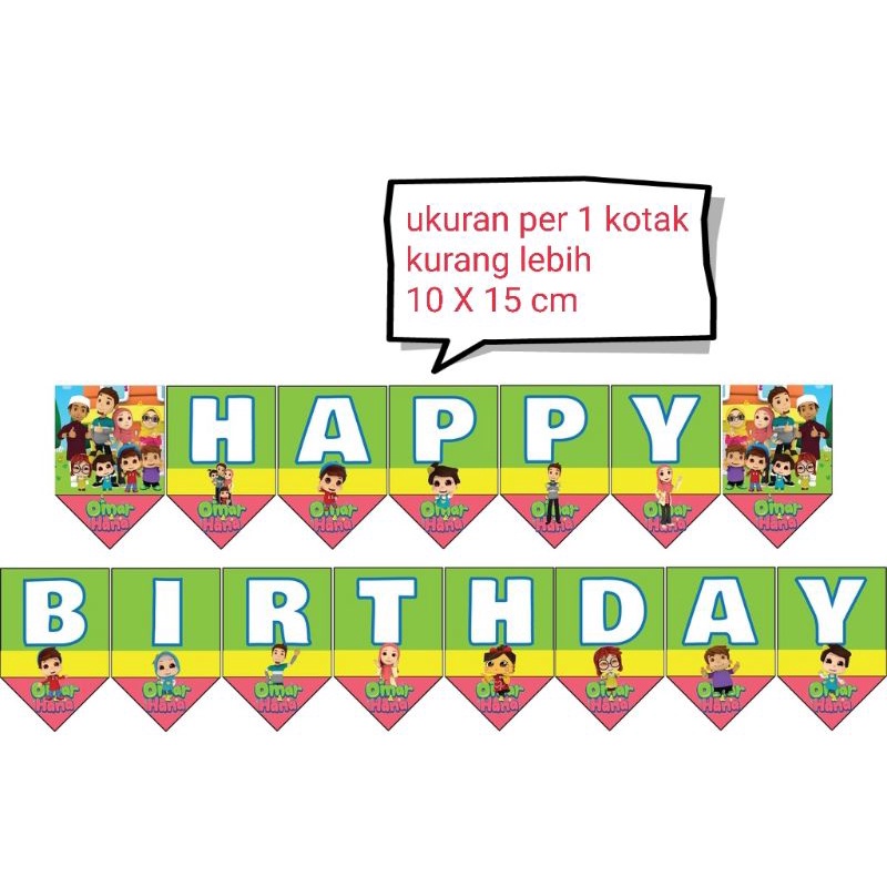 Jual Banner Bunting Garland Flag Tulisan Happy Birthday Ulang Tahun